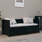 vidaXL Sofá cama madera maciza de pino negro 90x190 cm