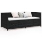 vidaXL Sofá cama madera maciza de pino negro 90x190 cm