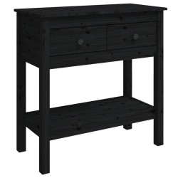 vidaXL Mesa consola de madera maciza de pino negro 75x35x75 cm