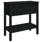 vidaXL Mesa consola de madera maciza de pino negro 75x35x75 cm vidaXL Mesa consola de madera maciza de pino negro 75x35x75 cm