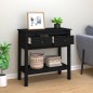 vidaXL Mesa consola de madera maciza de pino negro 75x35x75 cm vidaXL Mesa consola de madera maciza de pino negro 75x35x75 cm