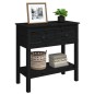 vidaXL Mesa consola de madera maciza de pino negro 75x35x75 cm vidaXL Mesa consola de madera maciza de pino negro 75x35x75 cm
