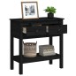 vidaXL Mesa consola de madera maciza de pino negro 75x35x75 cm vidaXL Mesa consola de madera maciza de pino negro 75x35x75 cm