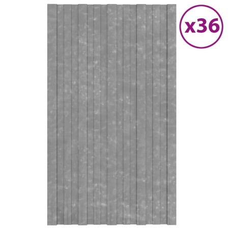 vidaXL Panel para tejado acero galvanizado plata 36 unidades 80x45 cm
