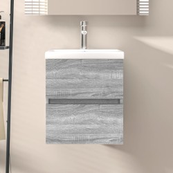 vidaXL Mueble de lavabo madera contrachapada gris Sonoma 41x38,5x45 cm
