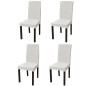 vidaXL Funda de silla elástica recta 4 unidades crema vidaXL Funda de silla elástica recta 4 unidades crema