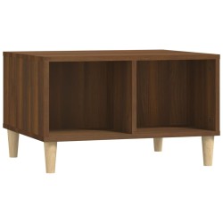 vidaXL Mesa de centro madera contrachapada marrón roble 60x50x36,5 cm