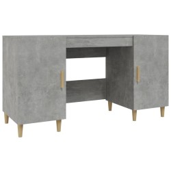 vidaXL Escritorio de madera contrachapada gris hormigón 140x50x75 cm