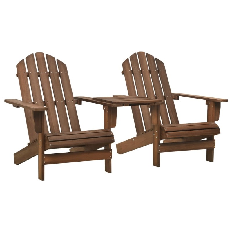 vidaXL Silla jardín Adirondack y mesita madera maciza de abeto marrón vidaXL Silla jardín Adirondack y mesita madera maciza de abeto marrón