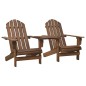 vidaXL Silla jardín Adirondack y mesita madera maciza de abeto marrón vidaXL Silla jardín Adirondack y mesita madera maciza de abeto marrón