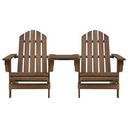 vidaXL Silla jardín Adirondack y mesita madera maciza de abeto marrón