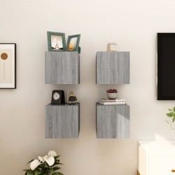 vidaXL Muebles para TV de pared 4 uds gris Sonoma 30,5x30x30 cm