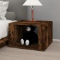 vidaXL Mesita de noche madera contrachapada roble ahumado 57x55x36 cm vidaXL Mesita de noche madera contrachapada roble ahumado 57x55x36 cm