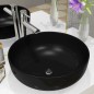 vidaXL Lavabo redondo de cerámica negro 41,5x13,5 cm vidaXL Lavabo redondo de cerámica negro 41,5x13,5 cm