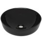 vidaXL Lavabo redondo de cerámica negro 41,5x13,5 cm vidaXL Lavabo redondo de cerámica negro 41,5x13,5 cm