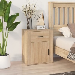vidaXL Mesita de noche madera contrachapada roble sonoma 50x36x60 cm