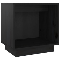 vidaXL Mesita de noche de madera maciza de pino negro 40x30x40 cm
