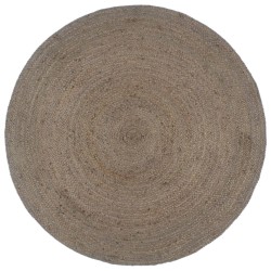 vidaXL Alfombra de yute tejida a mano redonda gris 180 cm