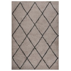 vidaXL Alfombra de pelo largo beige y gris antracita 160x230 cm