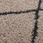 vidaXL Alfombra de pelo largo beige y gris antracita 160x230 cm