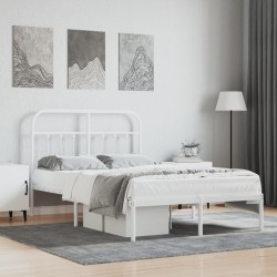 vidaXL Estructura de cama de metal con cabecero blanca 120x190 cm