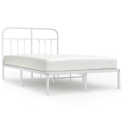 vidaXL Estructura de cama de metal con cabecero blanca 120x190 cm