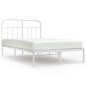 vidaXL Estructura de cama de metal con cabecero blanca 120x190 cm vidaXL Estructura de cama de metal con cabecero blanca 120x190 cm