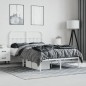 vidaXL Estructura de cama de metal con cabecero blanca 120x190 cm vidaXL Estructura de cama de metal con cabecero blanca 120x190 cm