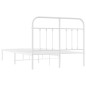 vidaXL Estructura de cama de metal con cabecero blanca 120x190 cm vidaXL Estructura de cama de metal con cabecero blanca 120x190 cm
