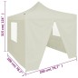 vidaXL Carpa plegable profesional con 4 paredes acero color crema 2x2m vidaXL Carpa plegable profesional con 4 paredes acero color crema 2x2m