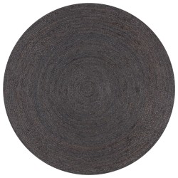  vidaXL Alfombra de yute tejida a mano redonda gris 90 cm