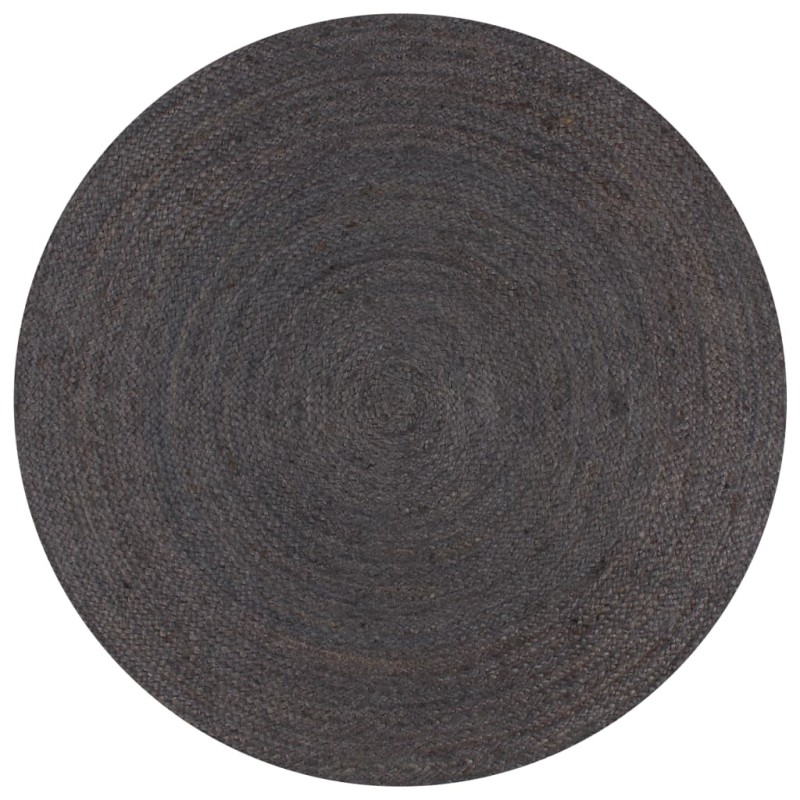vidaXL Alfombra de yute tejida a mano redonda gris 90 cm vidaXL Alfombra de yute tejida a mano redonda gris 90 cm