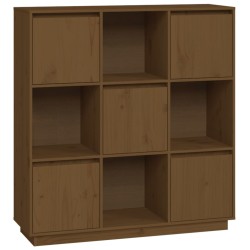 vidaXL Aparador alto madera maciza de pino marrón miel 110,5x35x117 cm