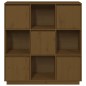 vidaXL Aparador alto madera maciza de pino marrón miel 110,5x35x117 cm vidaXL Aparador alto madera maciza de pino marrón miel 110,5x35x117 cm