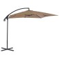 vidaXL Sombrilla voladiza con palo de acero 250x250 cm gris topo vidaXL Sombrilla voladiza con palo de acero 250x250 cm gris topo