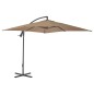 vidaXL Sombrilla voladiza con palo de acero 250x250 cm gris topo vidaXL Sombrilla voladiza con palo de acero 250x250 cm gris topo