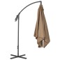 vidaXL Sombrilla voladiza con palo de acero 250x250 cm gris topo vidaXL Sombrilla voladiza con palo de acero 250x250 cm gris topo