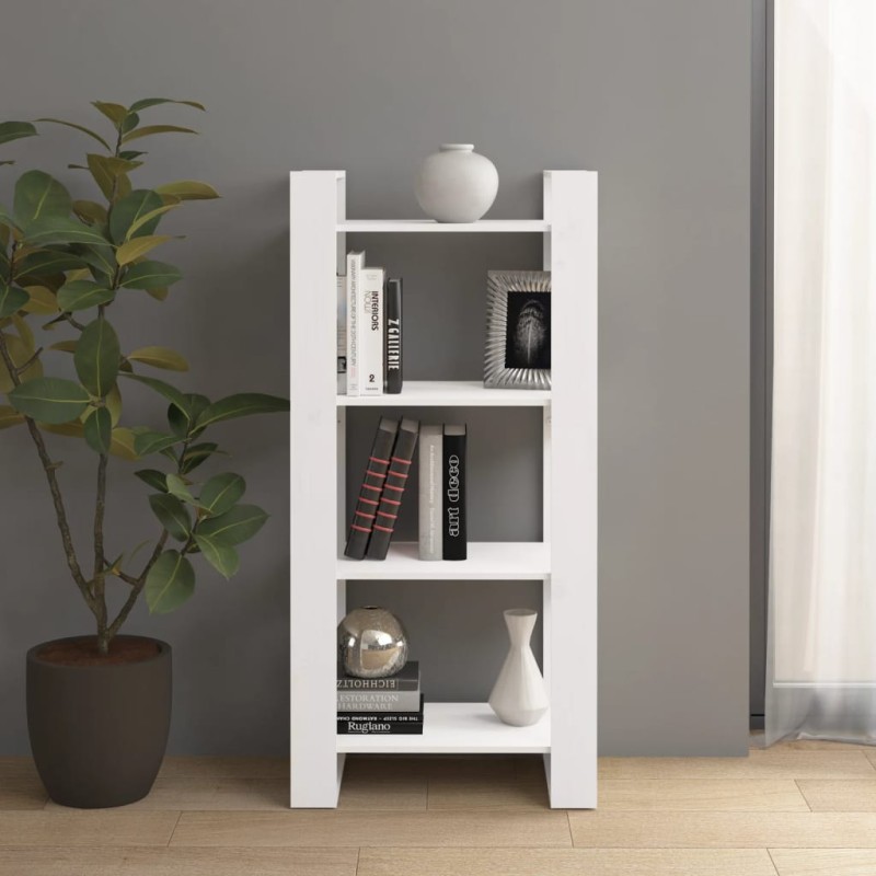 vidaXL Estantería/divisor espacios madera maciza blanco 60x35x125 cm vidaXL Estantería/divisor espacios madera maciza blanco 60x35x125 cm