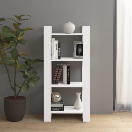 vidaXL Estantería/divisor espacios madera maciza blanco 60x35x125 cm