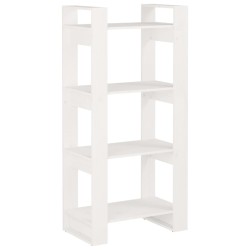 vidaXL Estantería/divisor espacios madera maciza blanco 60x35x125 cm