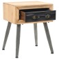 vidaXL Mesita de noche de madera maciza de abeto 43x38x50 cm