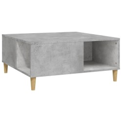 vidaXL Mesa de centro madera contrachapada gris hormigón 80x80x36,5 cm