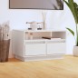 vidaXL Mueble de TV de madera maciza de pino blanco 60x35x37 cm vidaXL Mueble de TV de madera maciza de pino blanco 60x35x37 cm