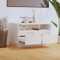 vidaXL Mueble de TV de madera maciza de pino blanco 60x35x37 cm vidaXL Mueble de TV de madera maciza de pino blanco 60x35x37 cm