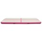 vidaXL Esterilla inflable de gimnasia con bomba PVC rosa 400x100x20 cm