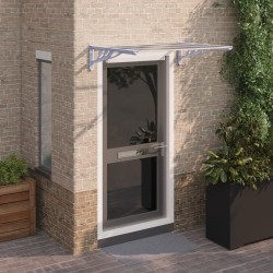 vidaXL Marquesina puerta policarbonato gris y transparente 122x90 cm