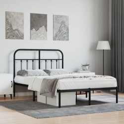 vidaXL Estructura de cama con cabecero metal negro 120x200 cm