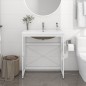 vidaXL Estructura de baño con lavabo incorporado hierro blanco vidaXL Estructura de baño con lavabo incorporado hierro blanco