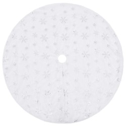 vidaXL Falda del árbol de Navidad de lujo blanca 90 cm cuero sintético