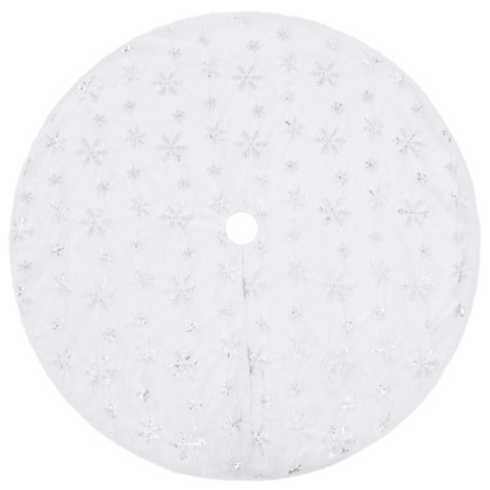 vidaXL Falda del árbol de Navidad de lujo blanca 90 cm cuero sintético